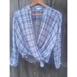 New Splendid Women's Surplice Long‎ Sleeve Top XS